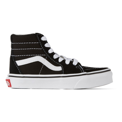 Vans Kids' Sk8-hi Leather Blend Lace-up Trainers In Black/true White/white