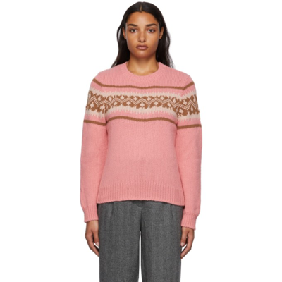 Apc Elizabeth Alpaca Wool-blend Knit Sweater In Pink