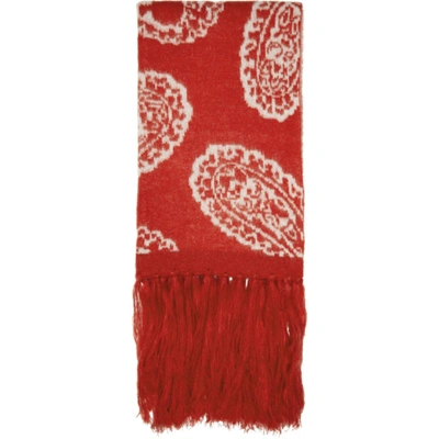 424 Paisley Pattern Scarf In Red