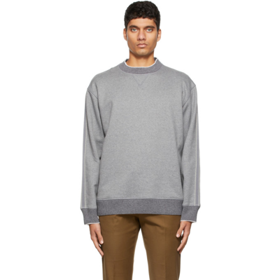 Agnona Grey Cotton Fleece Crewneck Sweatshirt In 039 Flannel