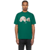 Palm Angels Spray Bear Print Cotton Jersey T-shirt In Green