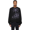Palm Angels Black Palm Galaxy Glitter Sweatshirt In Black
