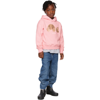 PALM ANGELS KIDS PINK BEAR HOODIE