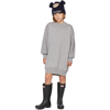 Palm Angels Kids Grey & Multicolor Knit Logo Dress In Medium Grey Multic