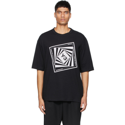 Y-3 Optimistic Illusions Printed Cotton-jersey T-shirt In Black