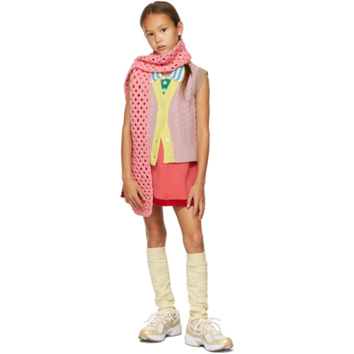 Ligne Noire Kids Pink Wool & Cashmere Vest In Soft Pink