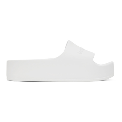 Balenciaga White Chunky Platform Sandals In Optical White