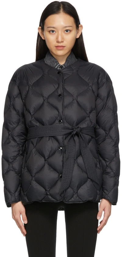 Rag & Bone Rudy Belted Quilted Shell Down Jacket In Black