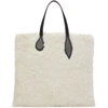 LITTLE LIFFNER WHITE & BLACK SHEARLING SPROUT TOTE