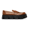 VERSACE BROWN GRECA SOLE LOAFERS