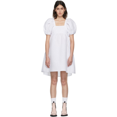 Cecilie Bahnsen Tilde Mini Dress In Blossom Matelasse In White
