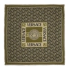 VERSACE KHAKI SILK MEDUSA MONOGRAM SCARF