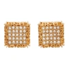 VERSACE GOLD CRYSTAL LOGO EARRINGS