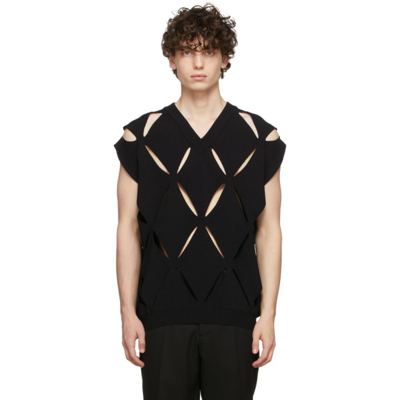 Valentino Black Knit Cut-out Vest