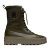 Mackage Green Shearling Hero Boots In Army