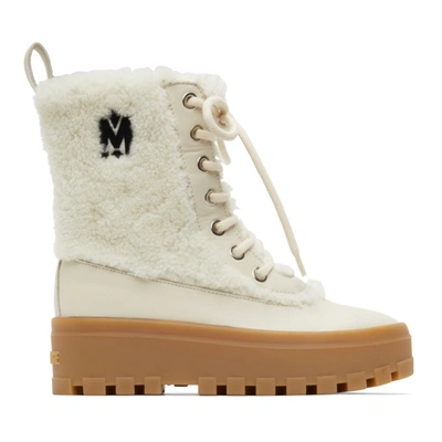 Mackage Hero Shearling-lined Lug Sole Boots In White