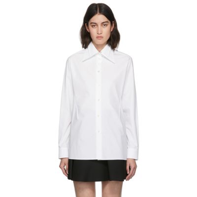 Valentino White Cotton Poplin Shirt With Double Classic Collar