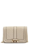 Rebecca Minkoff Small Love Leather Crossbody Bag In Mushroom/ Light Gold Hrdwr