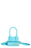 Jacquemus Le Chiquito Leather Mini Top Handle Bag In Turquoise