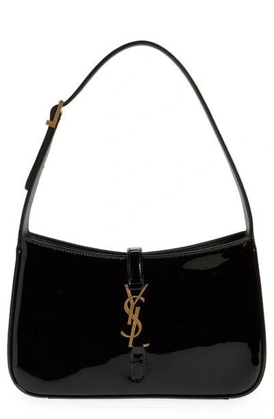 Saint Laurent 5a7 Logo-plaque Shoulder Bag In Nero