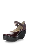 Fly London Wedge Mary Jane Loafer In Cordoba Red/ Wine