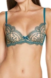 Dita Von Teese Severine Underwire Balconette Bra In Shady Spruce