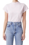 Agolde Anika Cap-sleeve Cotton T-shirt In Paper Mache White