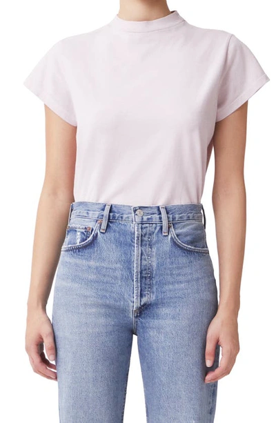 Agolde Anika Cap-sleeve Cotton T-shirt In Tissue