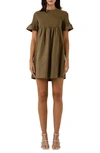 English Factory Solid Minidress In Green