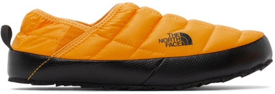 The North Face Thermoball Fleece-lined Quilted Recycled Ripstop Mules In Golden Yellow