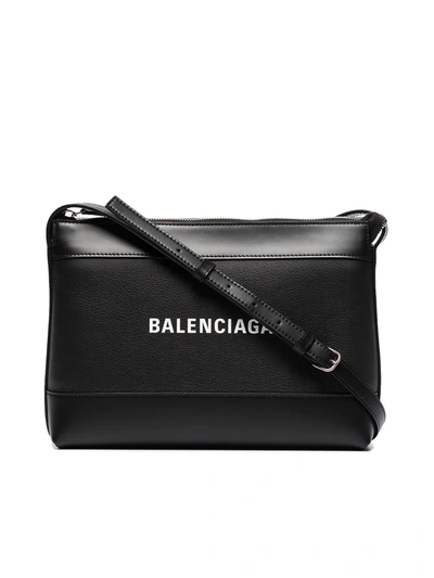 Balenciaga Black Cross Body Leather Pouch Bag