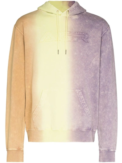 Agr Gradient-effect Cotton Hoodie In Yellow