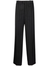 Off-white Grid Pattern Straight Leg Trousers In Schwarz