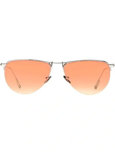 Gentle Monster Swing 02(sg) Pilot-frame Sunglasses In Silver-orange Gradient