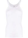Re/done Ribbed Scoop-neck Fitted Tank In White