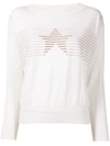 Lorena Antoniazzi Striped Star Knit Top In White