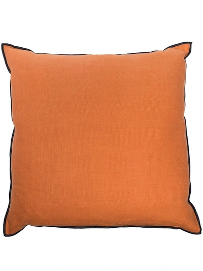 Hay Outline Contrast-trim Linen And Cotton-blend Cushion 50cm X 50cm In Sienna