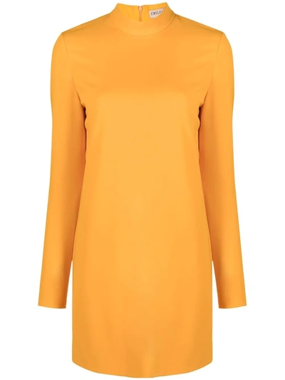 Emilio Pucci Long-sleeve Shift Dress In Orange