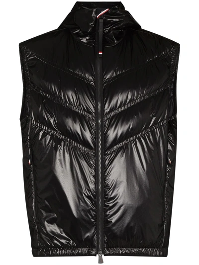 Moncler Chevron-quilted Padded Gilet In Black