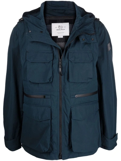 Woolrich Arrowood Multi-pocket Jacket In Blue