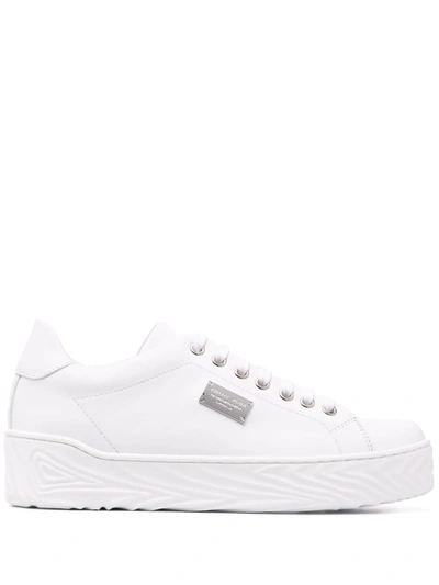 Philipp Plein Logo-plaque Lace-up Trainers In White
