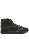 GIANVITO ROSSI PEBBLED HIGH-TOP SNEAKERS