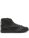 Gianvito Rossi Pebbled High-top Sneakers In Schwarz