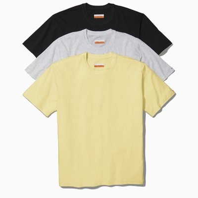 Heron Preston For Calvin Klein Grey/black/yellow T-shirt - 3 Pack In ["black", "grey", "yellow"]