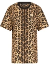 Dolce & Gabbana Short-sleeved Leopard-print Jersey T-shirt In Braun