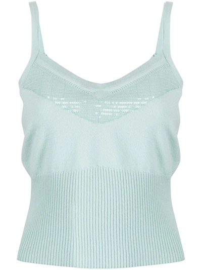 Colombo Ribbed-knit Vest Top In Green