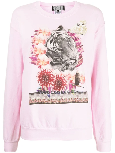 Tata Christiane Graphic-print Crew Neck Sweatshirt In Pink