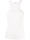 Agolde Off-white Organic Cotton Bea Cutaway Tank Top In Weiss