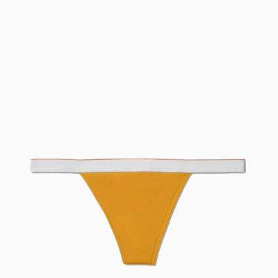Heron Preston For Calvin Klein Cotton Blend Jersey High Leg Thong In Orange