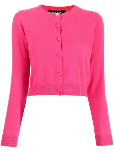 Paule Ka Crystal-buckle Cashmere Cardigan In Pink